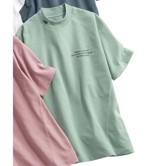 「クロコダイル　接触冷感モックネック鹿の子Ｔシャツ（メンズＴシャツ）」｜セージ