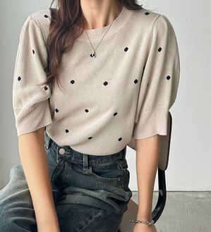 GeeRA（ジーラ）の「ドット柄ジャガードトップス（ニット・セーター）」｜詳細画像