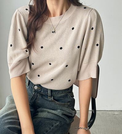 GeeRA（ジーラ）の「ドット柄ジャガードトップス（ニット・セーター）」