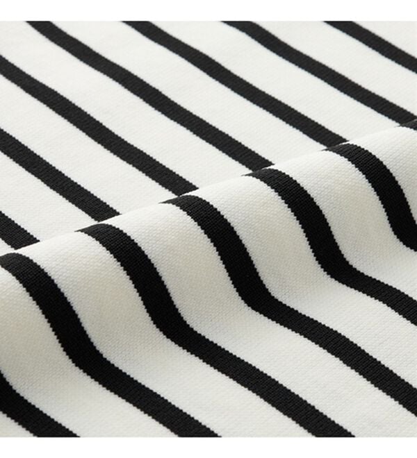 GeeRA（ジーラ）の「さらっと素材パネルボーダーショートニット（ニット・セーター）」｜詳細画像