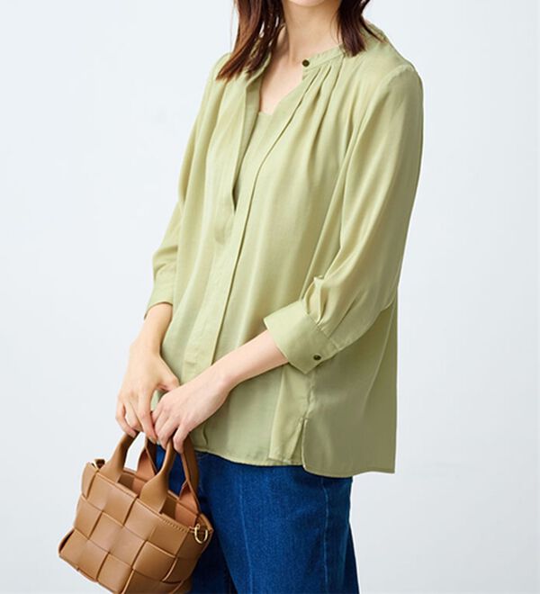 RANAN（ラナン）の「２ＷＡＹネックビンテージサテンブラウス（ブラウス）」｜詳細画像