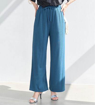 alotta（アロッタ）の「【選べる丈】のびのびストレッチリブワイドパンツ（クロップドパンツ）」