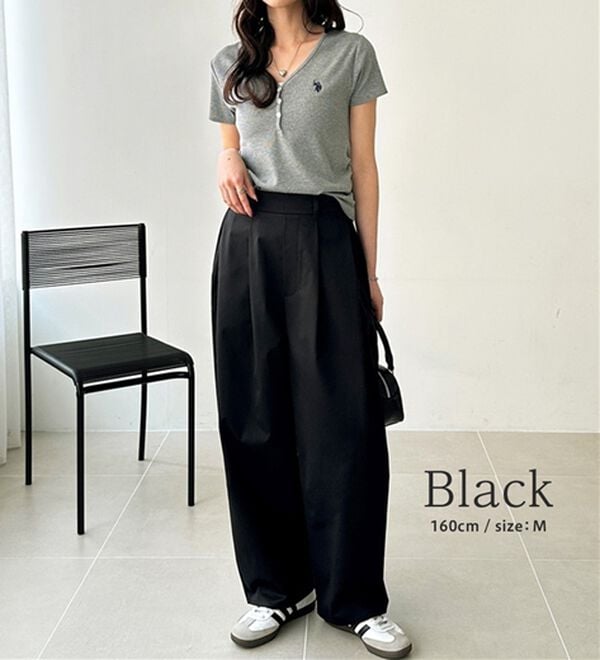 GeeRA（ジーラ）の「楽なのに美脚見えワイドカーブパンツ（フルレングスパンツ）」｜詳細画像