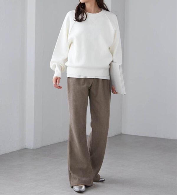 RANAN（ラナン）の「あったか裏ベロアニットコールフレアパンツ（フルレングスパンツ）」｜詳細画像