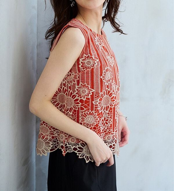 RANAN（ラナン）の「ひんやり！レース使いプルオーバー（ブラウス）」｜詳細画像