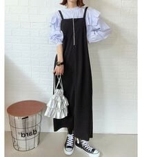 GeeRA（ジーラ）の「ハーフジップキャミワンピース（カットソーワンピース）」