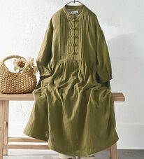 BELLUNA（ベルーナ）の「＜＆ｃｏｃｏｃｈｉ＞ダブルガーゼ素材チャイナボタンワンピース（シャツワンピース）」