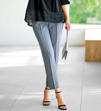 BELLUNA（ベルーナ）の「ヒンヤリ爽快！麻調ビンテージテーパードパンツ（テーパードパンツ）」