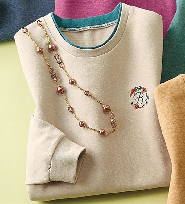 ルフラン（ルフラン）の「選べる！あったか配色ロングプルオーバー（カットソー）」｜ベージュ