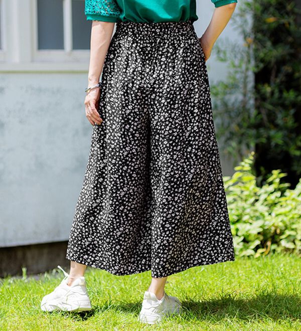 BELLUNA（ベルーナ）の「【接触冷感】レーヨン素材プリントワイドパンツ（ワイドパンツ・ガウチョ）」｜詳細画像