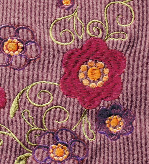 「刺しゅうが豪華なあったかニットコール割烹（パジャマ・ルームウェア）」｜詳細画像