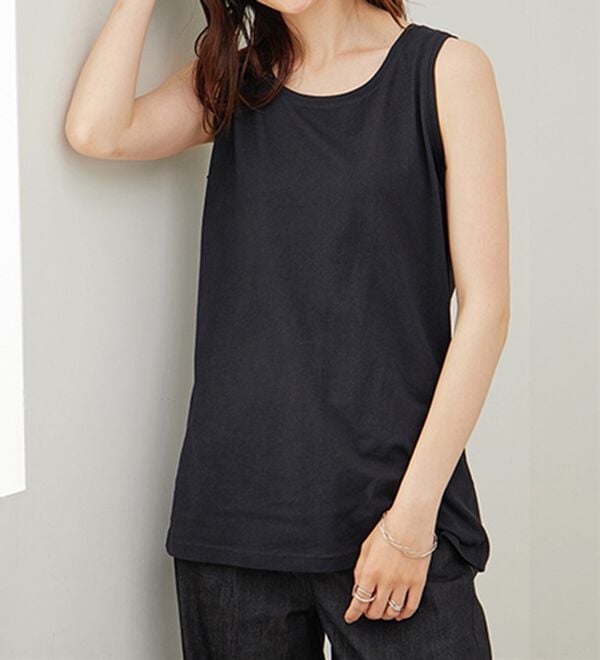 BELLUNA（ベルーナ）の「ヒンヤリ！綿１００％サマ見えタンクトップ（タンクトップ・キャミソール）」｜詳細画像