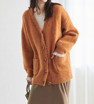 RANAN（ラナン）の「カラーオーバーカーディガン（ニットカーディガン）」