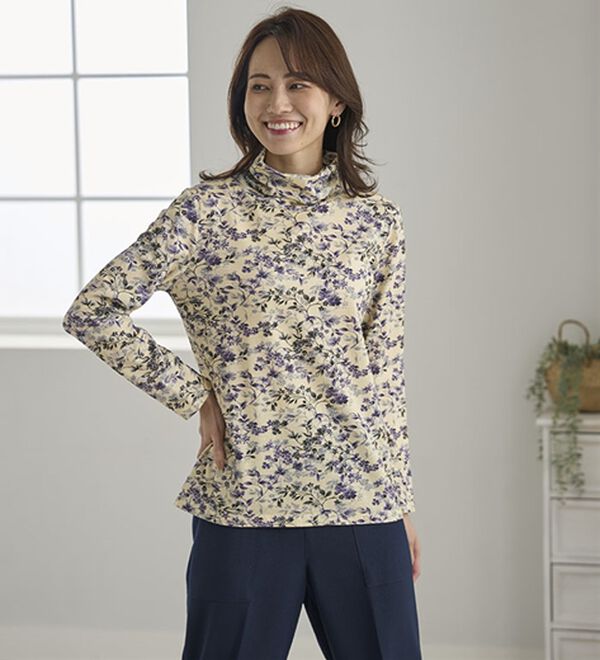 BELLUNA（ベルーナ）の「テンセル（ＴＭ）繊維・コットンプリントプルオーバー（カットソー）」｜詳細画像