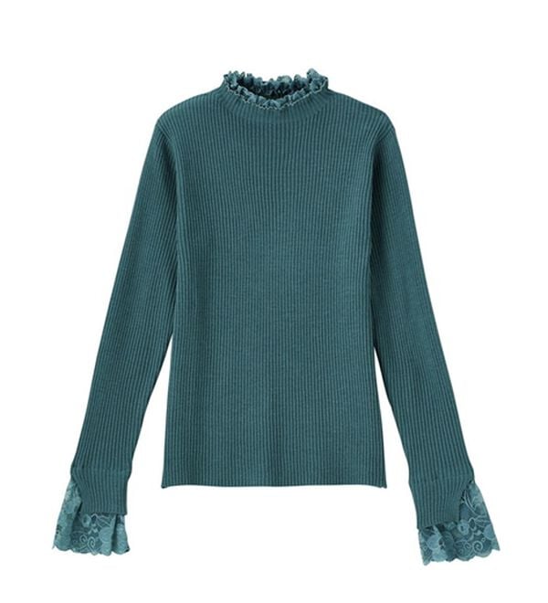 GeeRA（ジーラ）の「大人可愛い！レースが上品なハイネックニット（ニット・セーター）」｜詳細画像