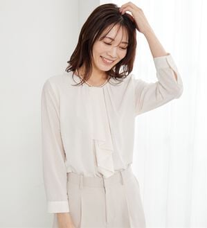 BELLUNA（ベルーナ）の「＜Ｃ／Ｓ＞ドットシフォンボウタイブラウス（ブラウス）」｜詳細画像