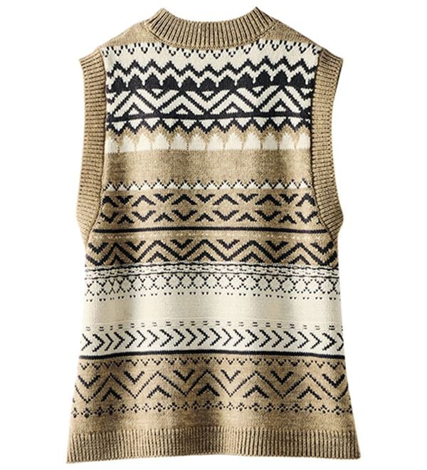 BELLUNA（ベルーナ）の「幾何柄ジャカードニットベスト（ベスト）」｜詳細画像