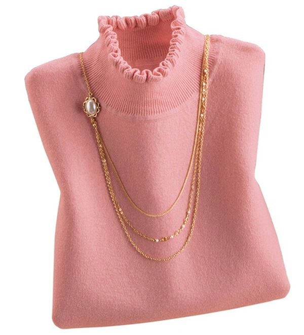 ルフラン（ルフラン）の「ふんわり優しいコットンカシミヤセーター（ニット・セーター）」｜ピンク