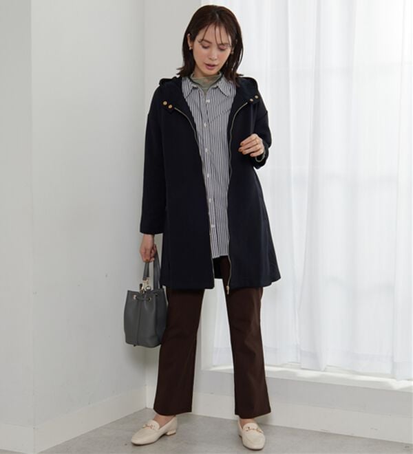 BELLUNA（ベルーナ）の「衿デザインロング丈パーカー（パーカー）」｜詳細画像