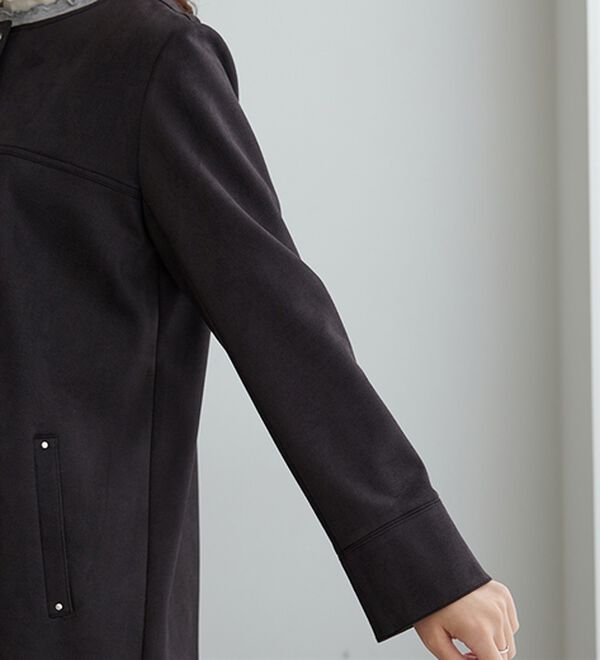 BELLUNA（ベルーナ）の「スエード調ノーカラーロング丈ジャケット（ノーカラージャケット）」｜詳細画像