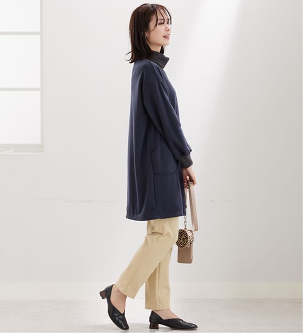 BELLUNA（ベルーナ）の「オフタートルネック配色リブ切替チュニック（チュニック）」｜詳細画像