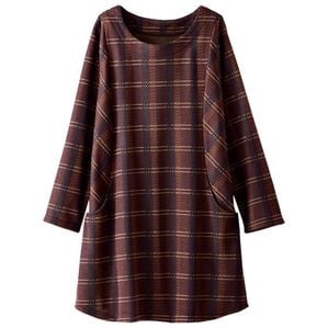 BELLUNA（ベルーナ）の「ジャカード素材ポケットデザインチュニック（チュニック）」｜ラズベリー系