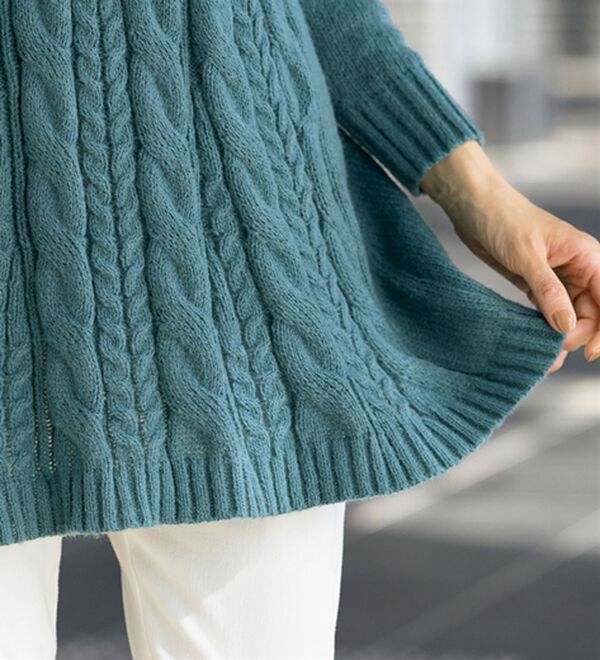 ルフラン（ルフラン）の「【２色組】すっきり見えの編地ニットチュニック（ニット・セーター）」｜詳細画像