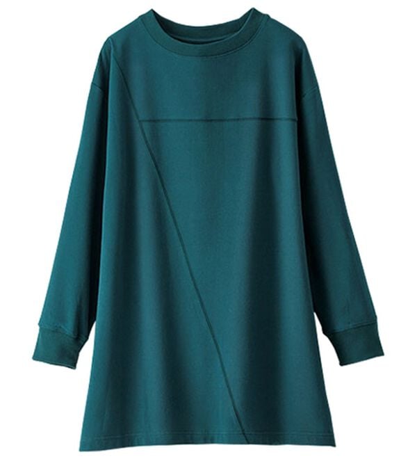 BELLUNA（ベルーナ）の「【快適Ｌａｂ．】ふんわりピーチ起毛切替チュニック（チュニック）」｜詳細画像