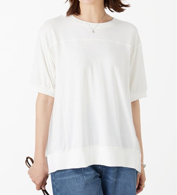 BELLUNA（ベルーナ）の「【Ｌａｇｒｉｌｕａ】後ろチュール切替プルオーバー（カットソー）」｜オフ白