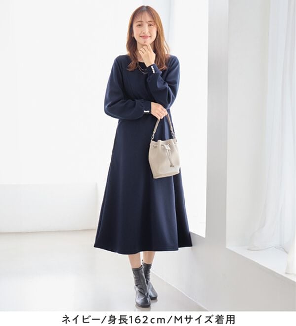 alotta（アロッタ）の「【イージーケア】フワぽかエンボス裏起毛ワンピ（カットソーワンピース）」｜詳細画像