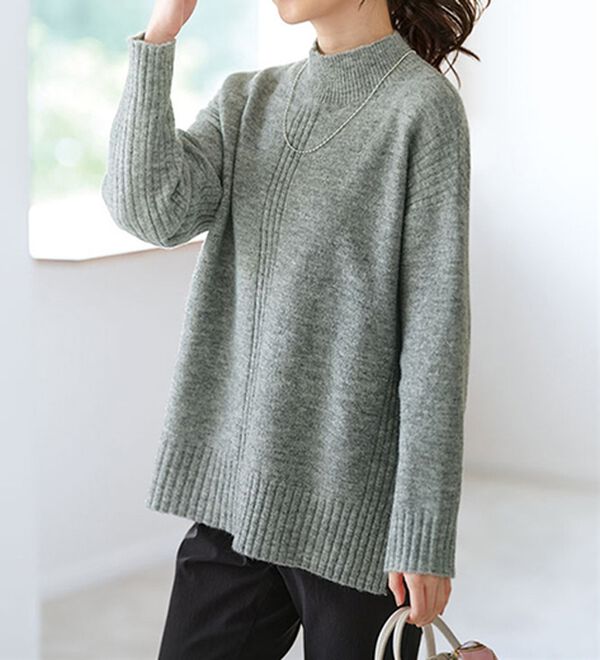 極美品/EVERYDAY I LIKE.　ウールニットプルオーバー　グレージュ 人気完売カラーEVERYDAY I LIKE. クルーネックニットウール