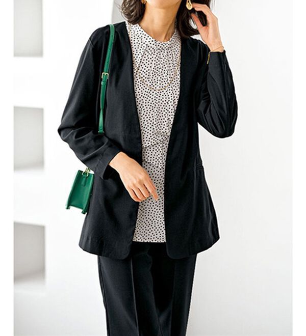 BELLUNA（ベルーナ）の「【４点セット】＜５つのラクが嬉しい！＞洗える！ストレッチ素材４点セットスーツ（その他スーツ）」｜詳細画像