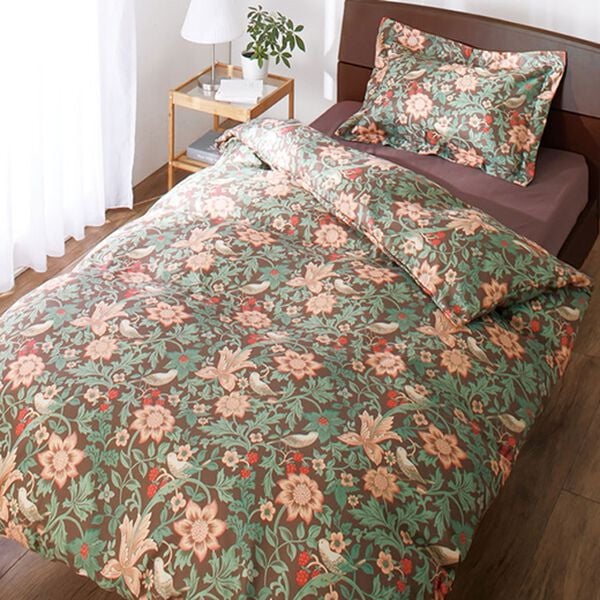 「乾きやすくしわになりにくい高級柄布団カバー（敷布団カバー・シーツ）」｜ブラウン