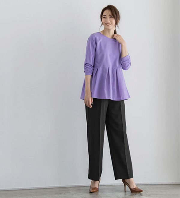 Pierrot（ピエロ）の「ライトスウェットタックデザインプルオーバー（カットソー）」｜詳細画像