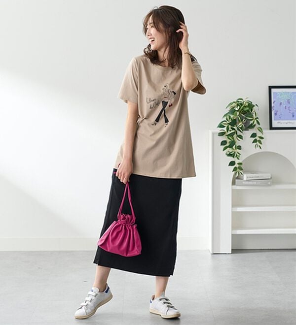 BELLUNA（ベルーナ）の「ひんやリッチコットン大人のおしゃれプリントチュニック（チュニック）」｜詳細画像