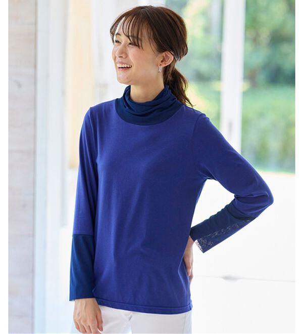 BELLUNA（ベルーナ）の「チュールデザイン首元ゆったりインナー（カットソー）」｜詳細画像