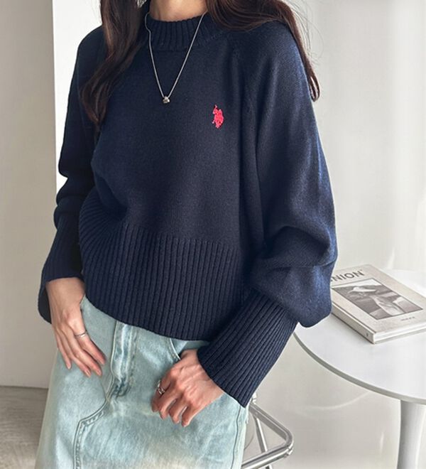 GeeRA（ジーラ）の「【ＵＳ．ＰＯＬＯ　ＡＳＳＮ】ショート丈ニット（ニット・セーター）」｜詳細画像