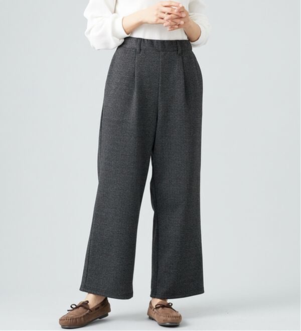 BELLUNA（ベルーナ）の「ウール調ふっくらワイドパンツ（ワイドパンツ・ガウチョ）」｜グレー