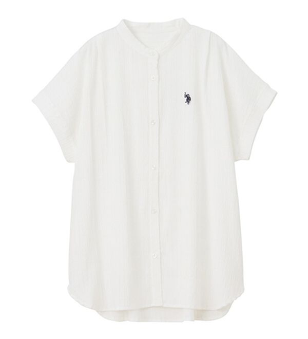 GeeRA（ジーラ）の「【ＵＳ．ＰＯＬＯ．ＡＳＳＮ】ポコポコ素材フレンチスリーブシャツ（シャツ）」｜詳細画像