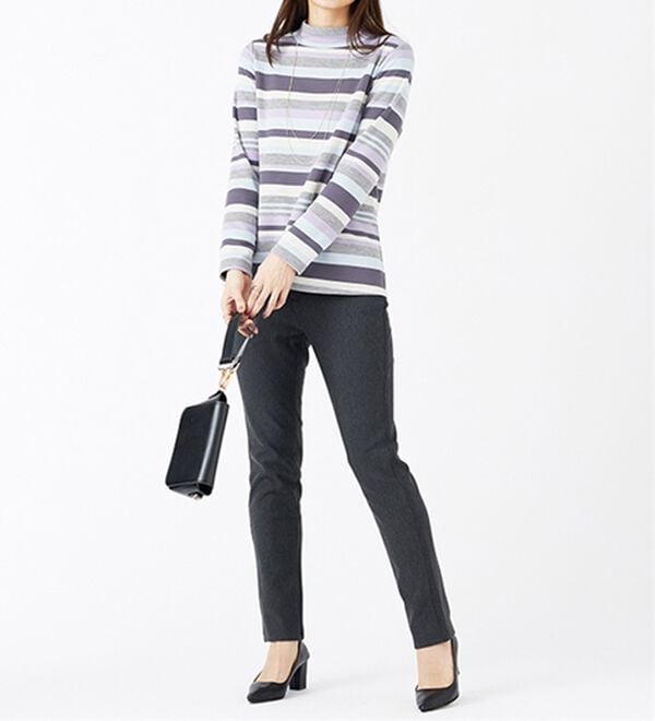 BELLUNA（ベルーナ）の「ウエストらくらく！ふっくら裏起毛ストレッチパンツ（フルレングスパンツ）」｜詳細画像