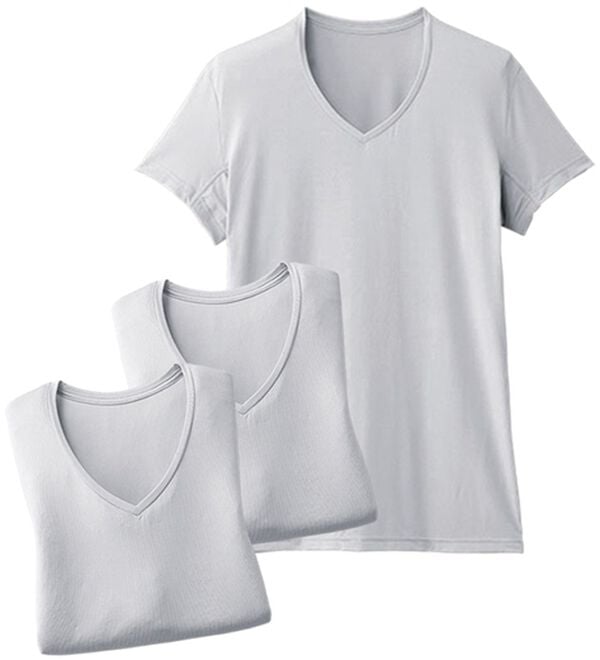 「【３枚組】猛暑の脇汗ジミを隠すエチケットインナー（メンズボクサーパンツ）」｜ライトグレー3枚組