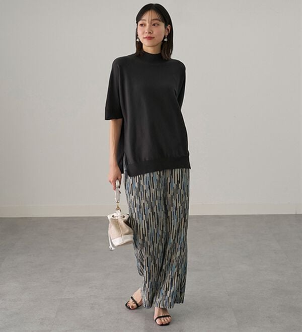 BELLUNA（ベルーナ）の「楊柳サラサラ素材プリントイージーパンツ（フルレングスパンツ）」｜詳細画像