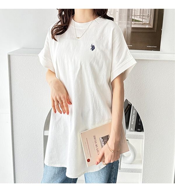 GeeRA（ジーラ）の「【新色追加】【ＵＳ．ＰＯＬＯ．ＡＳＳＮ】綿100％フレンチスリーブＴシャツ（Tシャツ）」｜詳細画像