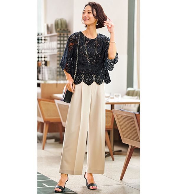 BELLUNA（ベルーナ）の「クロシェ編みプルオーバー（ニット・セーター）」｜詳細画像