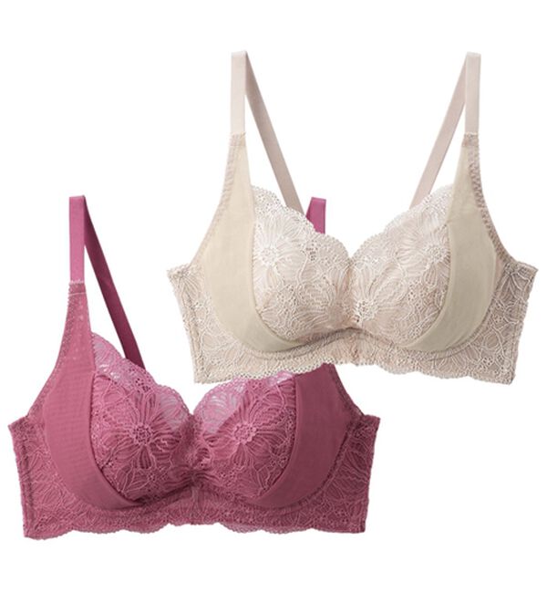 LAVIENNE（ラヴィエンヌ）の「【２色組】下がり胸さんのスッと持ち上げブラ（ブラジャー）」｜2色組