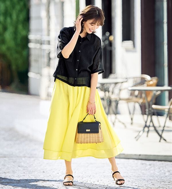 BELLUNA（ベルーナ）の「ふわりと揺れる綿素材フレアースカート（ロングスカート）」｜詳細画像