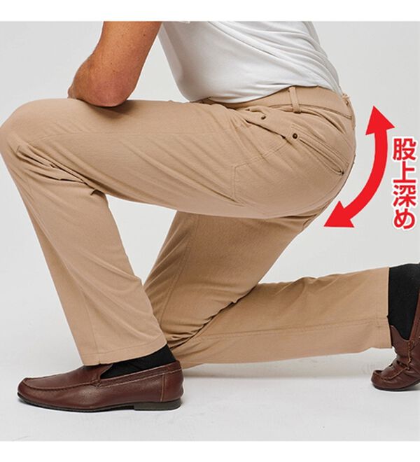 「＜コムルヴァン・オム＞３６０度のびのび快適麻入りチノ・ジーンズ（メンズデニムパンツ）」｜詳細画像