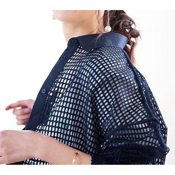 RANAN（ラナン）の「異素材切替メッシュシャツ（シャツ）」｜詳細画像