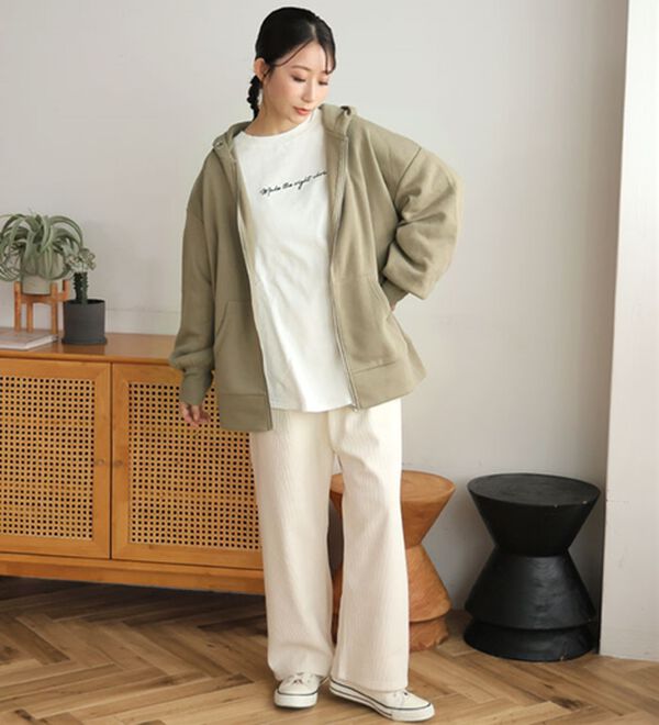 A HAPPY MARILYN（アハッピーマリリン）の「【Ｌ～８Ｌ】【ハピぽか裏起毛】ゆったりジップパーカー 毛玉になりにくい（パーカー）」｜詳細画像