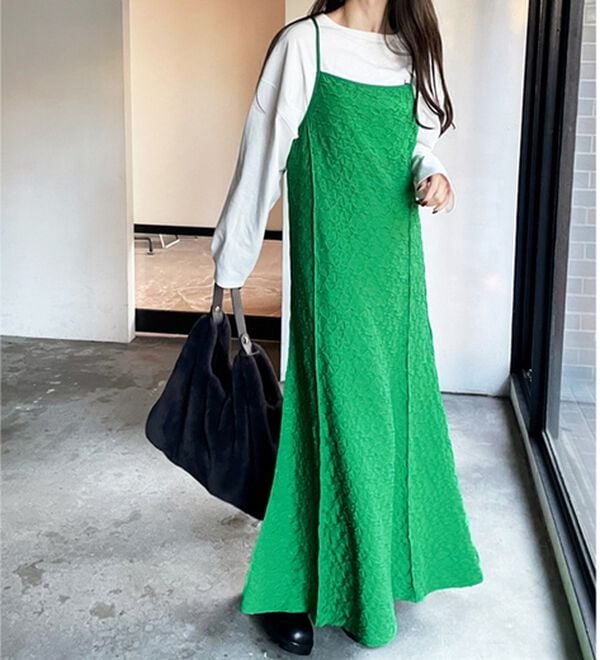 GeeRA（ジーラ）の「ぽこぽこカットジャカードキャミワンピース（その他ワンピース）」｜詳細画像